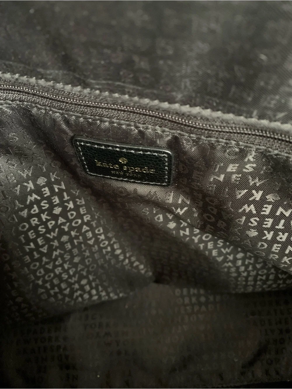 Kate Spade Black and White Leather Tote with Gold Hardware